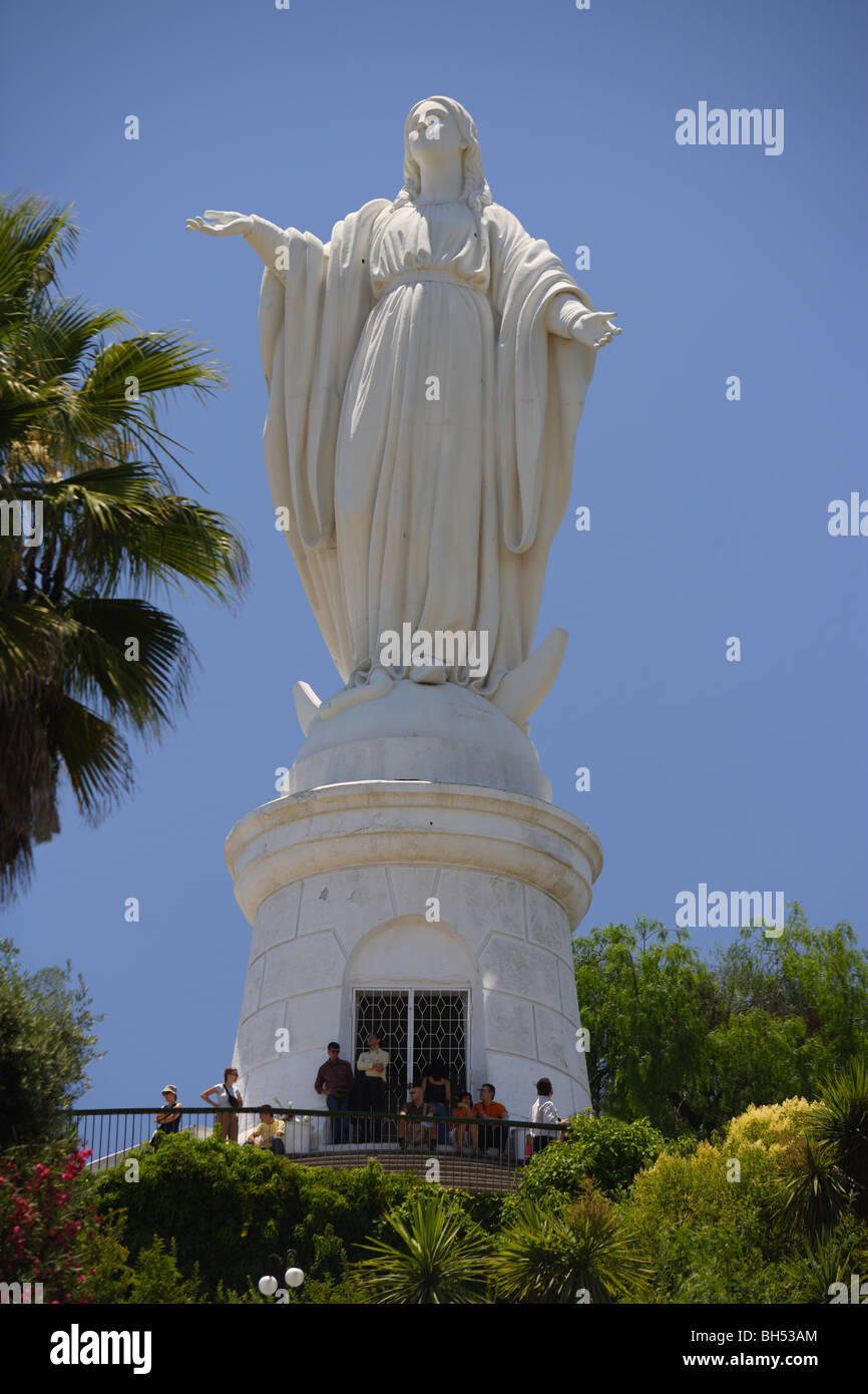 Virgin Mary Statue in Santiago, Chile Stock Photo Alamy