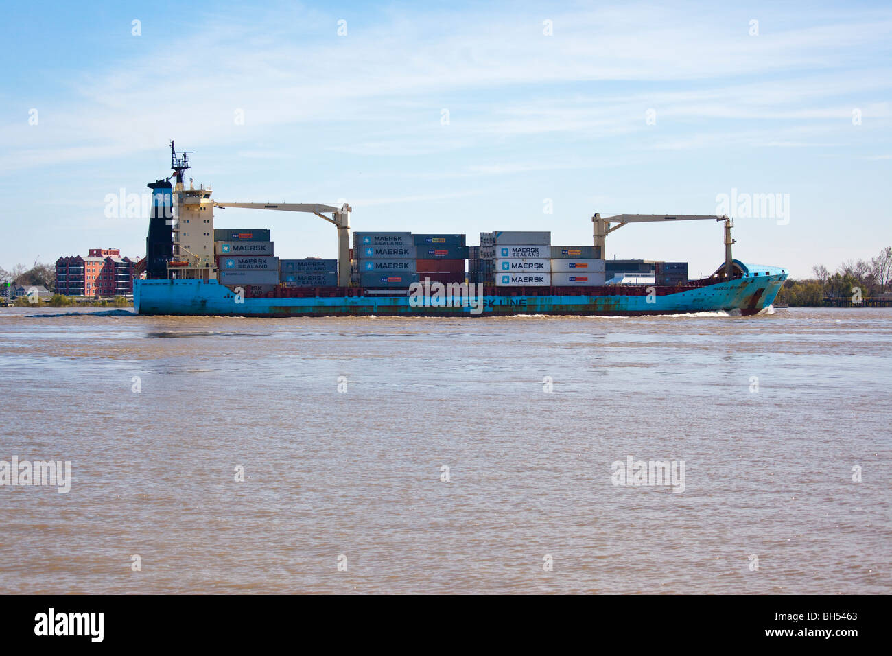 Shipping on the Mississippi River at New Orleans, LA Stock Photo