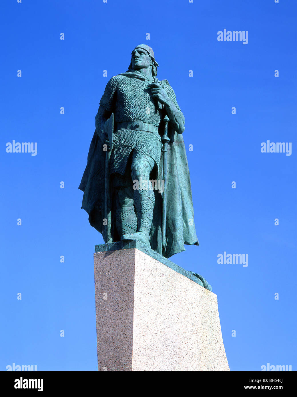 Leif Ericson Statue, Reykjavik, Greater Reykjavik Area, Republic of Iceland Stock Photo