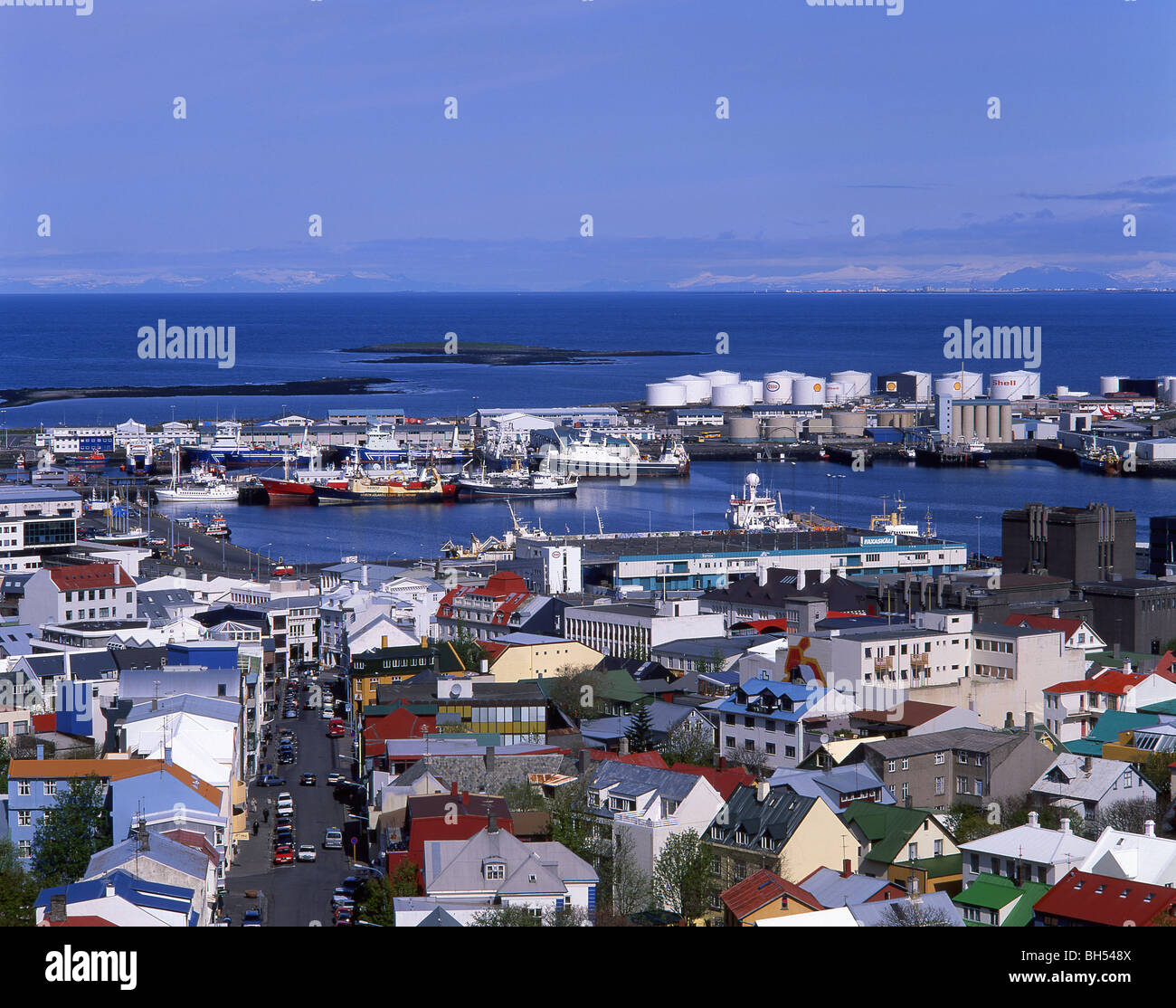 City view, Reykjavik, Greater Reykjavik Area, Republic of Iceland Stock Photo