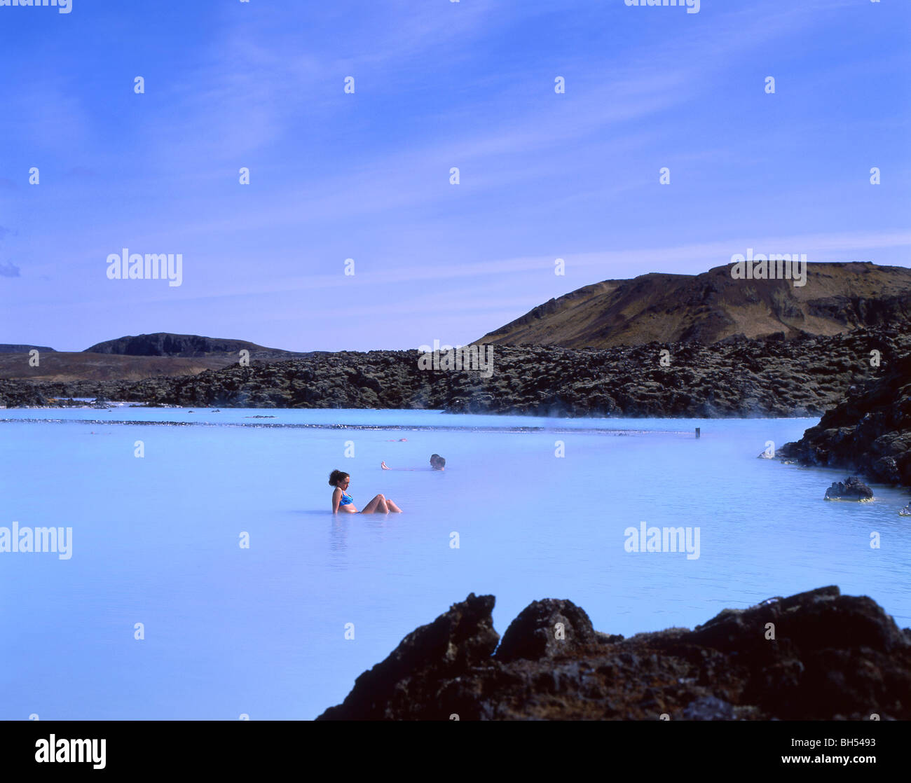 Blue Lagoon Natural Geothermal Spa (Bláa lónið), Grindavik, Southern Peninsula Region, Republic of Iceland Stock Photo