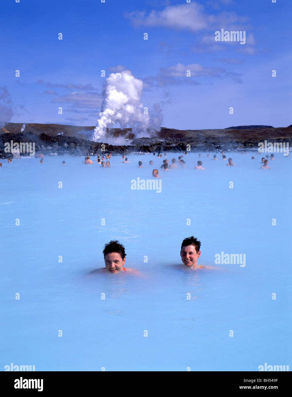 Blue Lagoon Natural Geothermal Spa (Bláa lónið), Grindavik, Southern Peninsula Region, Republic of Iceland Stock Photo