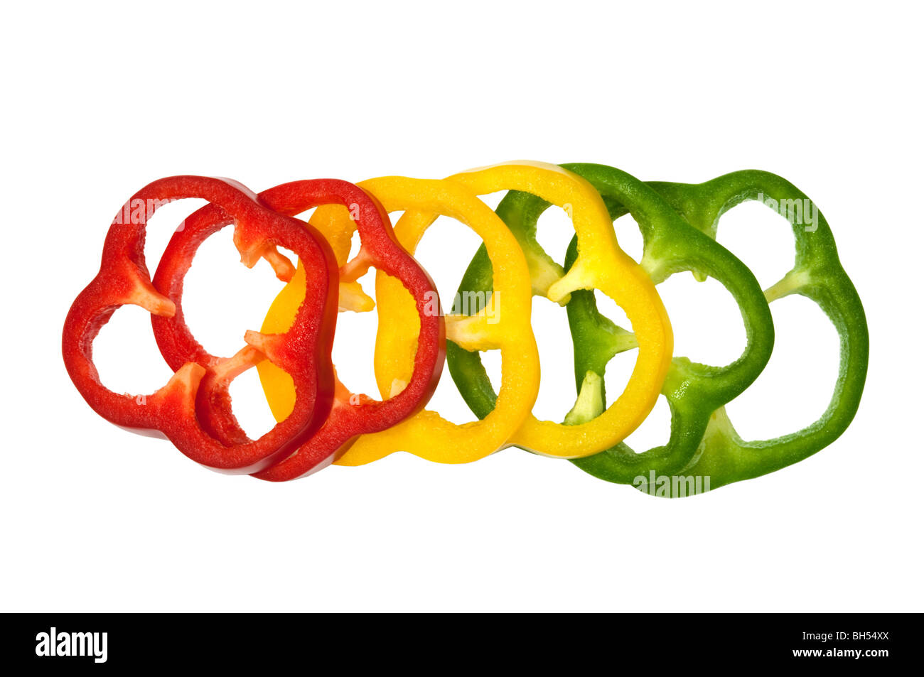Green peppers sliced on white hi-res stock photography and images - Alamy