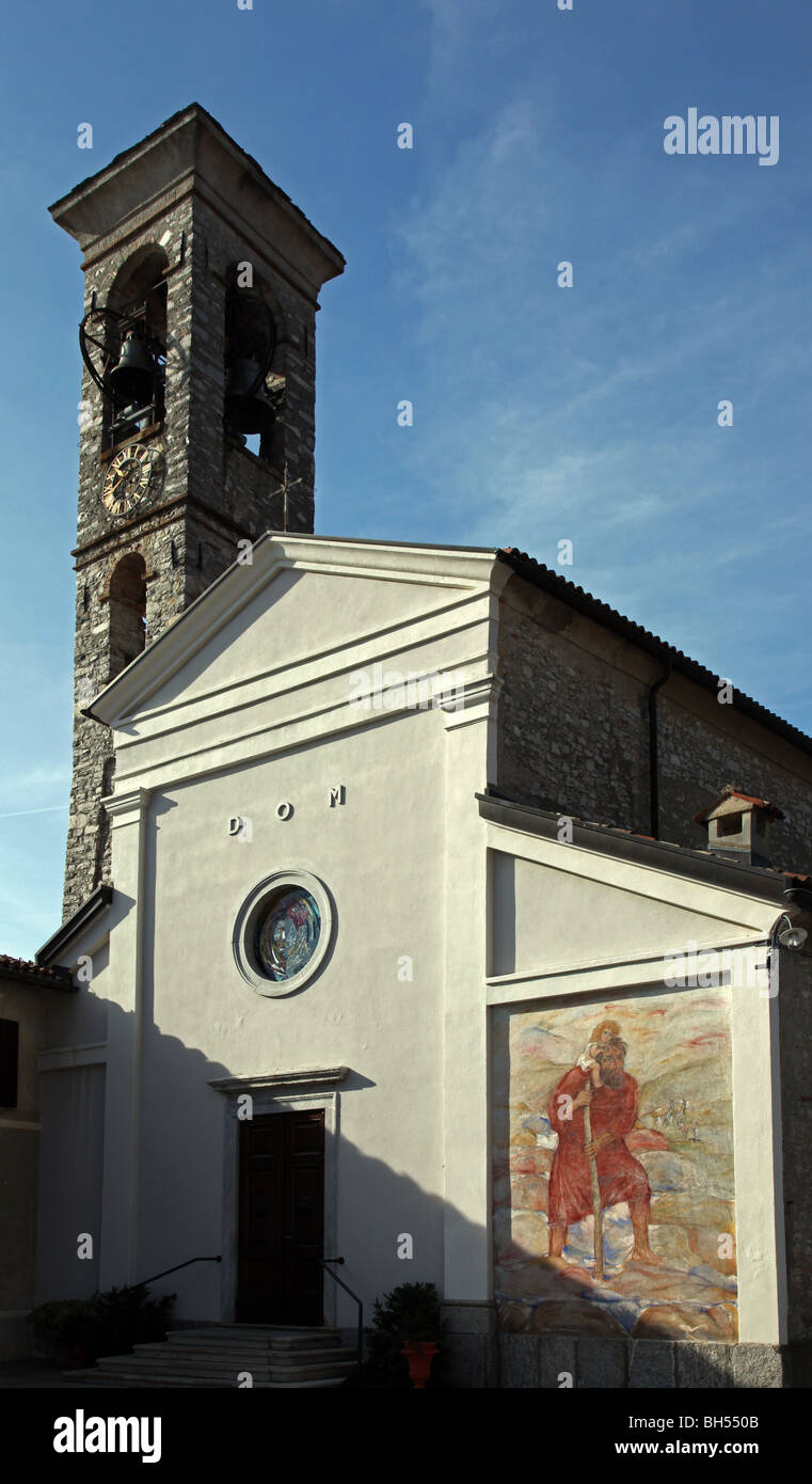 Monte Bre Church, Monte Bre, Lake Lugano, Ticino, Switzerland Stock Photo