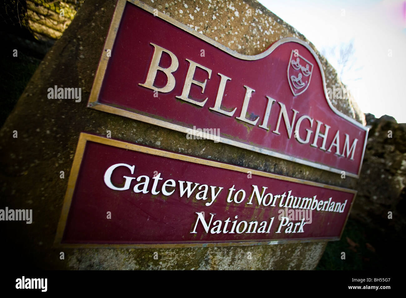 Bellingham Northumberland UK. Sign post the gateway to the national
