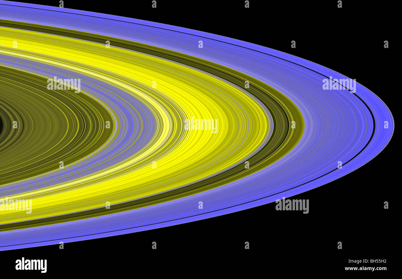 Saturn rings from NASA/JPL/University of Colorado Stock Photo