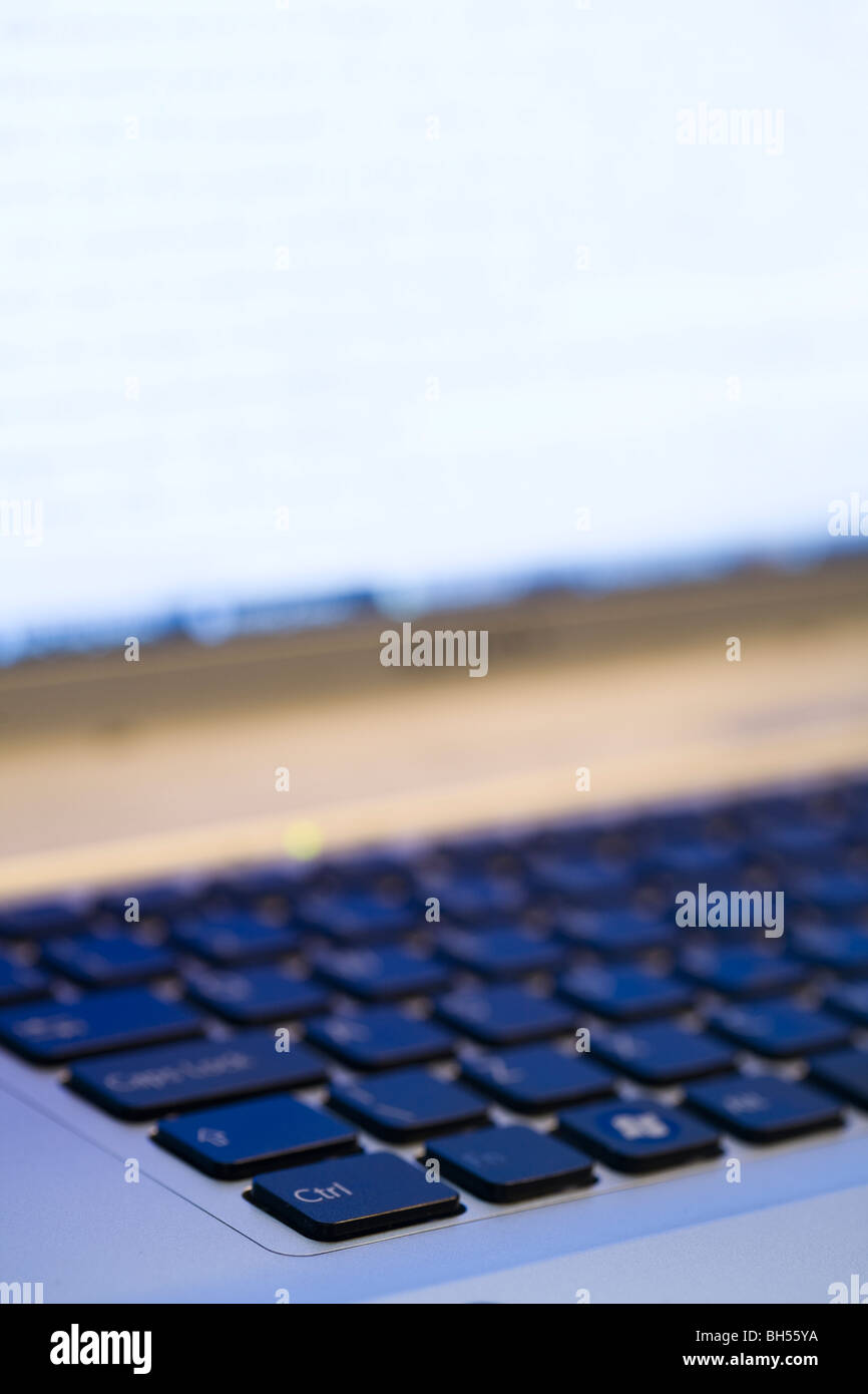 Silver laptop keyboard and screen Stock Photo Alamy