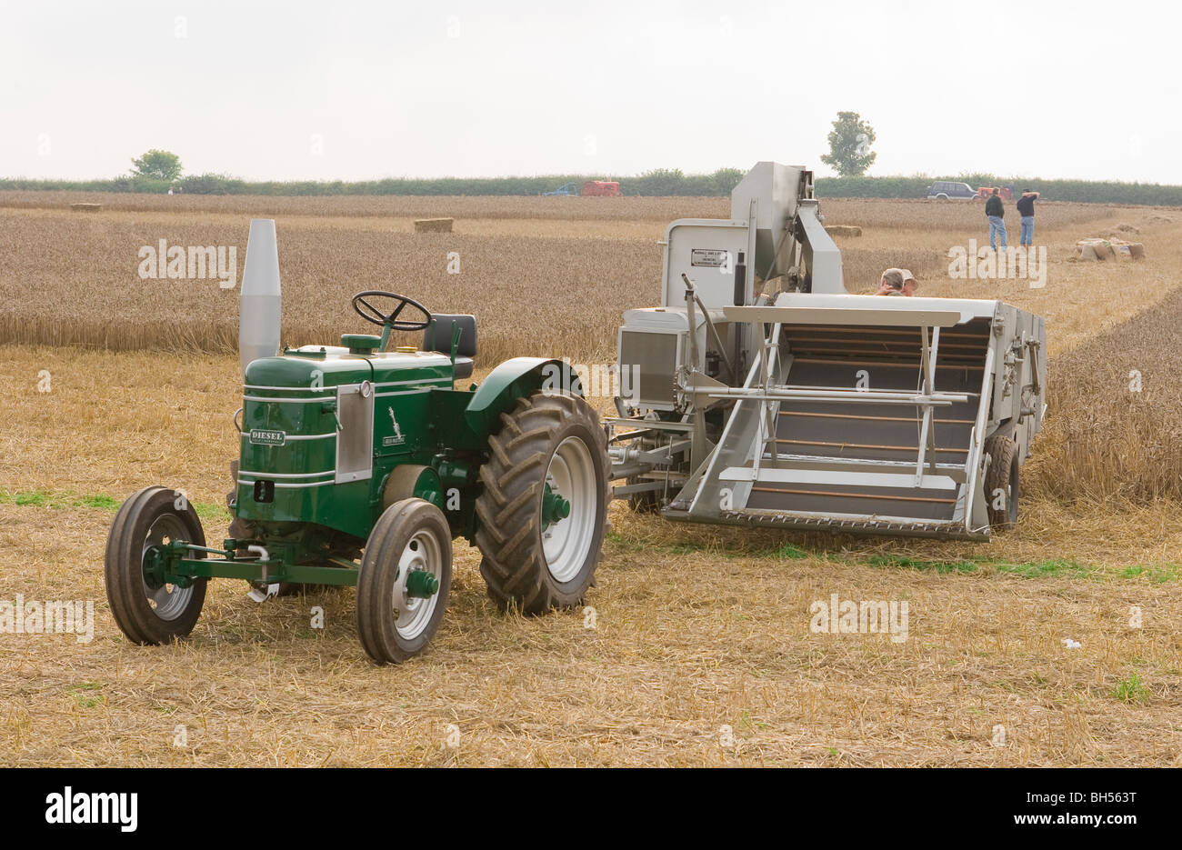 1946 Field Marshall Series 1 Tractor & Grain Marshall 568 Combine Harvester Stock Photo Alamy