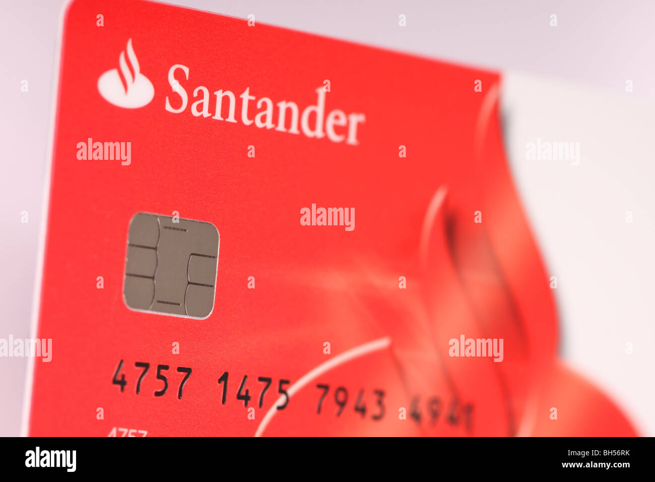 Santander bank branding logo on payment card issued in 2010 Stock Photo