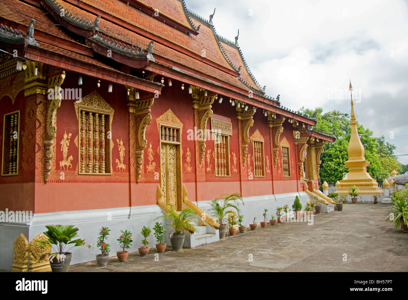 Wat Saen temple in Luang Prabang, Laos Stock Photo