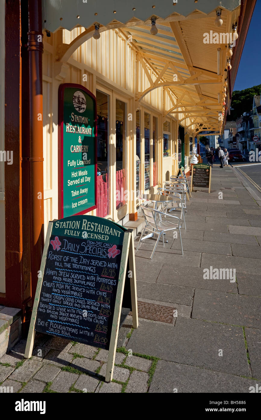 The Old Station Restaurant situated in the original GWR Station Building, Dartmouth, Devon, United Kingdom Stock Photo