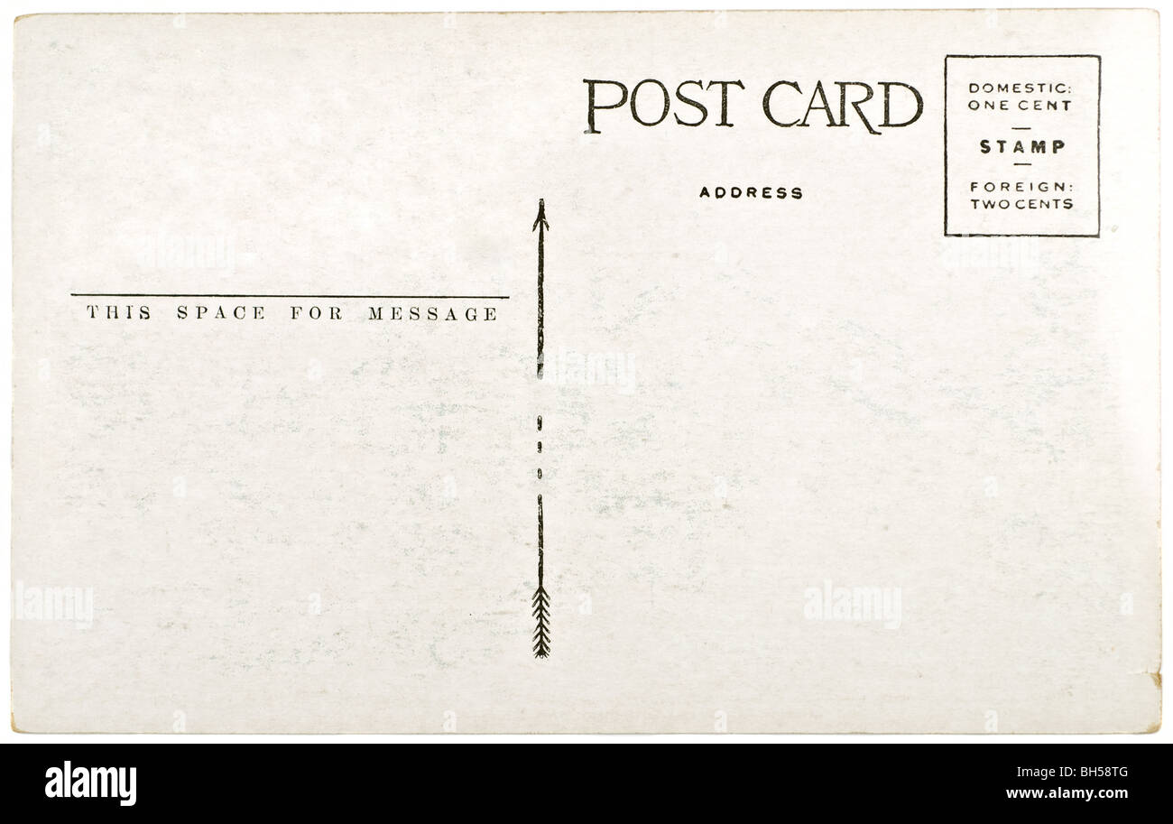 Blank vintage postcard from mid-1900s with copyspace Stock Photo - Alamy