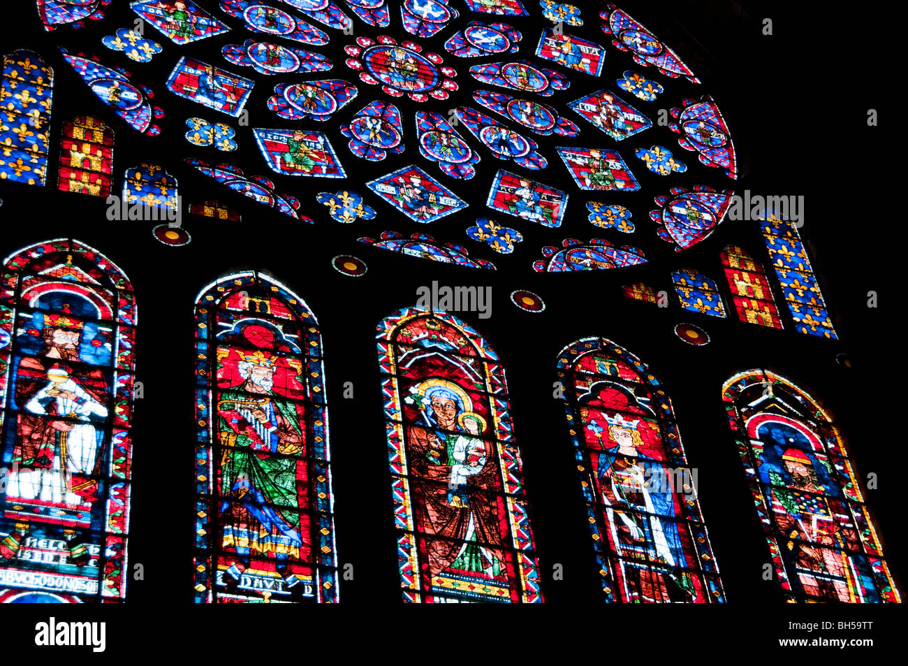 North Rose Window Chartres Cathedral France Stock Photo