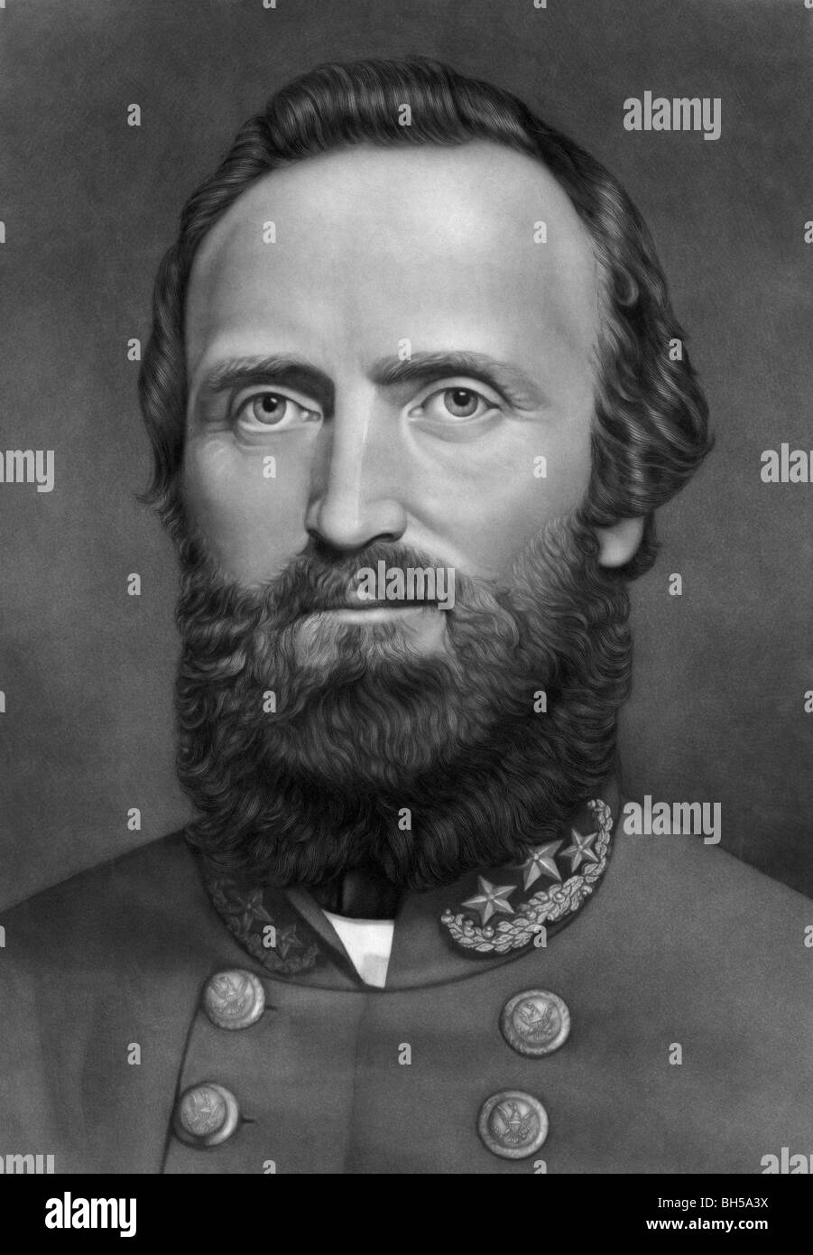 Portrait c1871 of General Thomas Jonathan 'Stonewall' Jackson (1824 - 1863) - a leading Confederate General in the US Civil War. Stock Photo