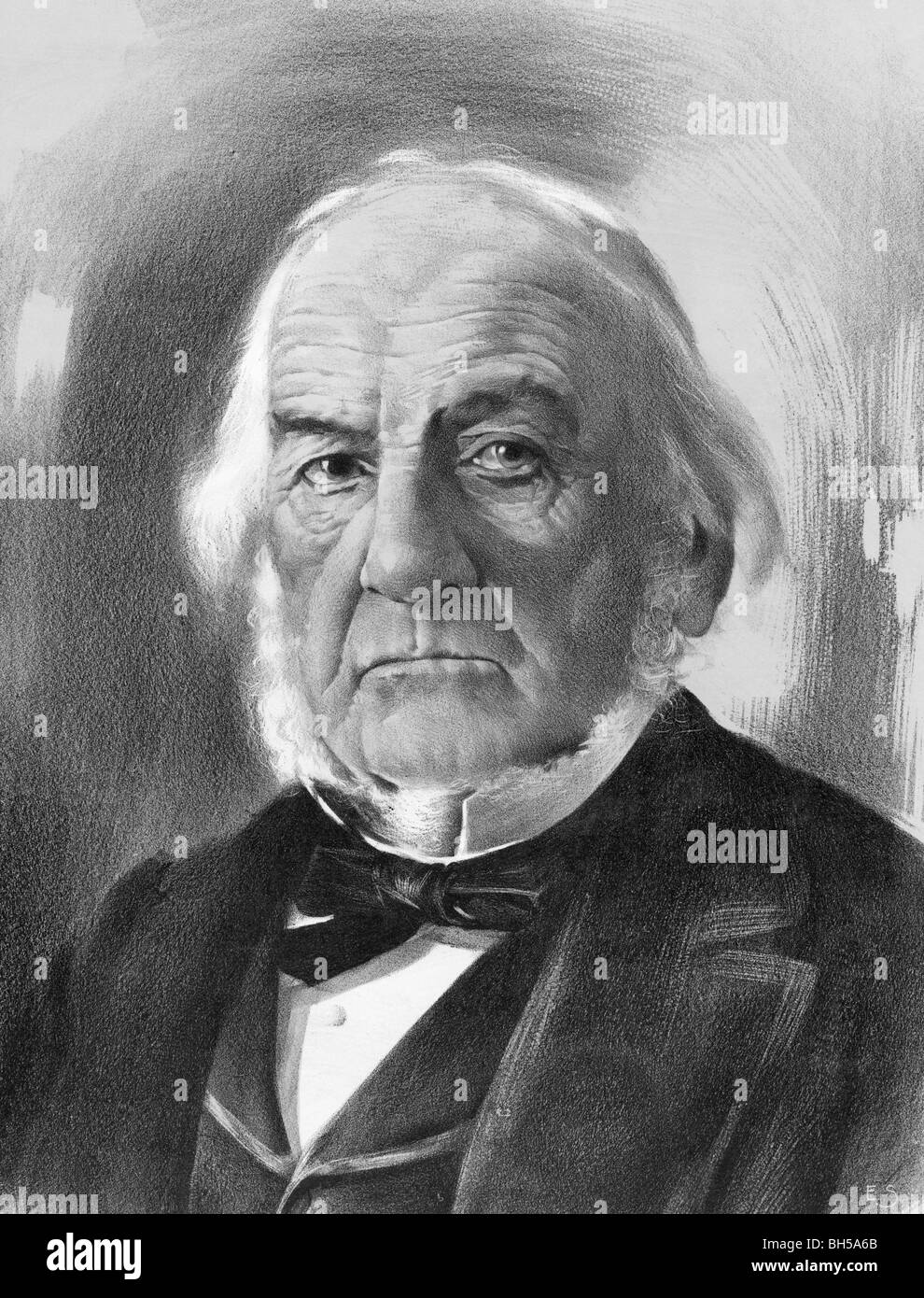 Portrait c1893 of William Ewart Gladstone (1809 - 1898) - a Liberal Party statesman who was UK Prime Minister on four occasions. Stock Photo