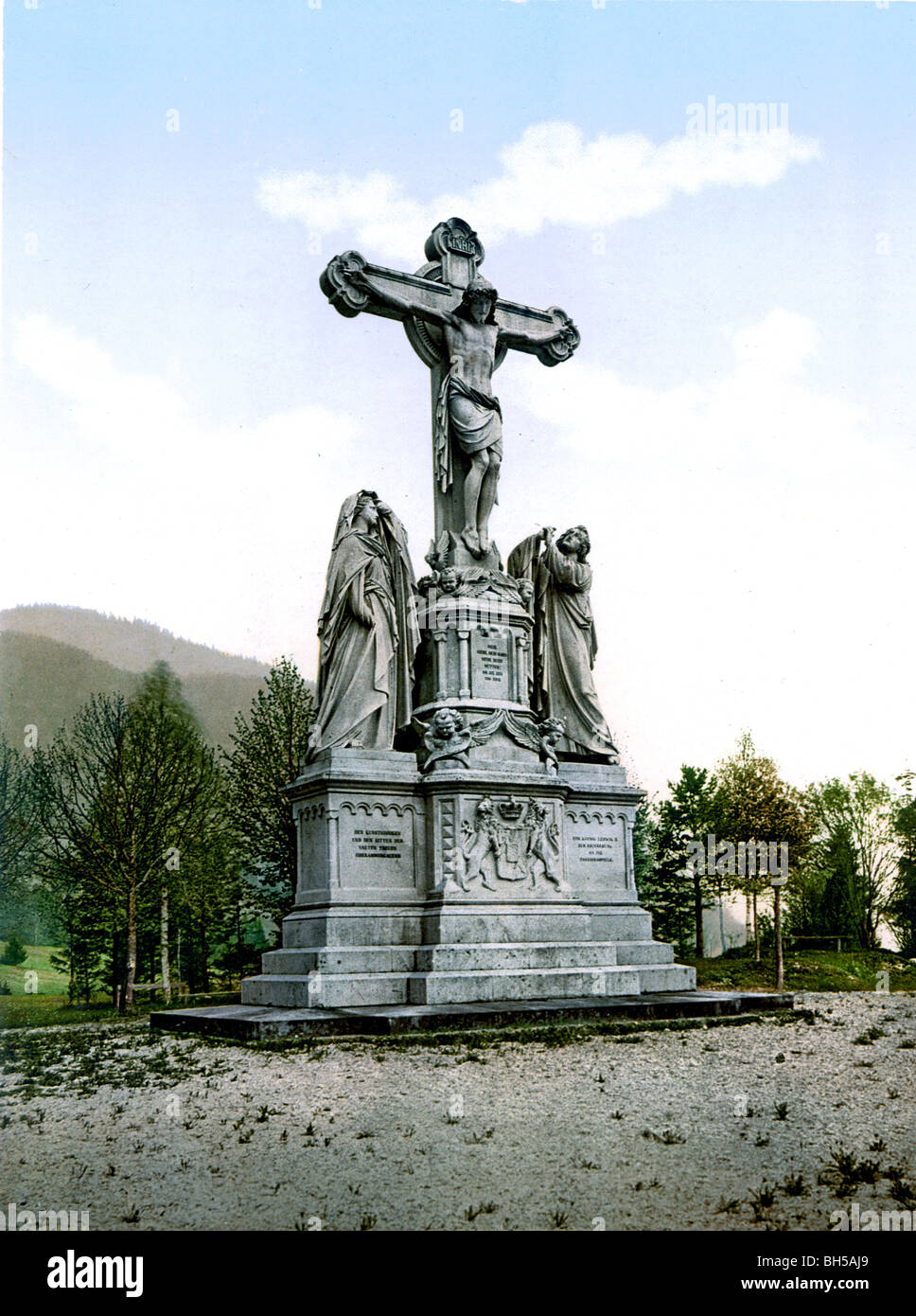 Die Kreuzigungsgruppe Oberammergau Stock Photo