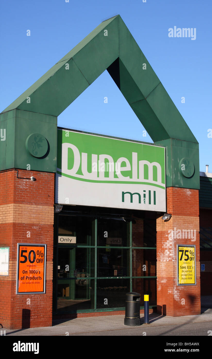 A Dunelm Mill retail outlet on a retail park in Nottingham, England, U.K. Stock Photo