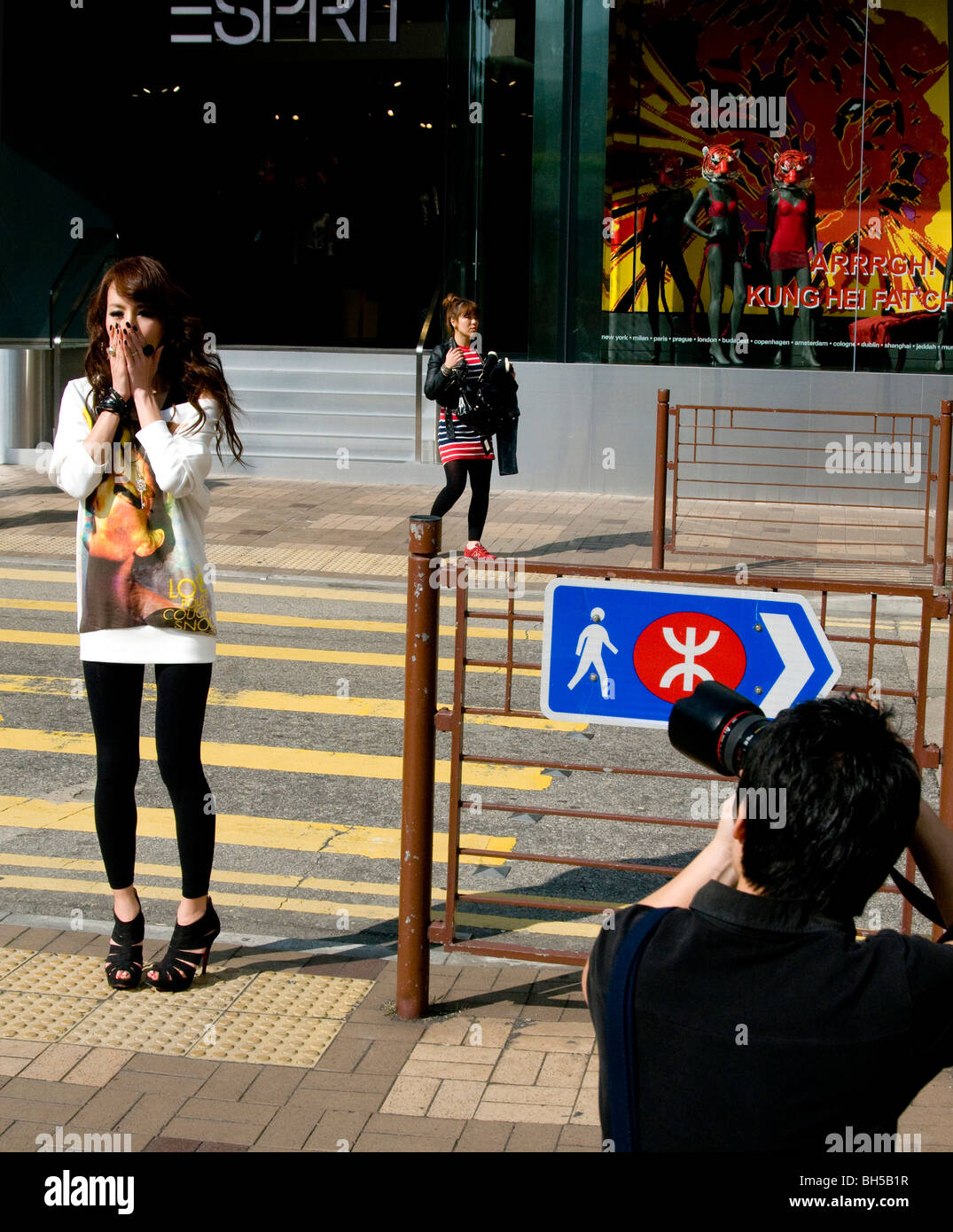 Hong Kong, Kowloon photo shoot, Peking Road Stock Photo