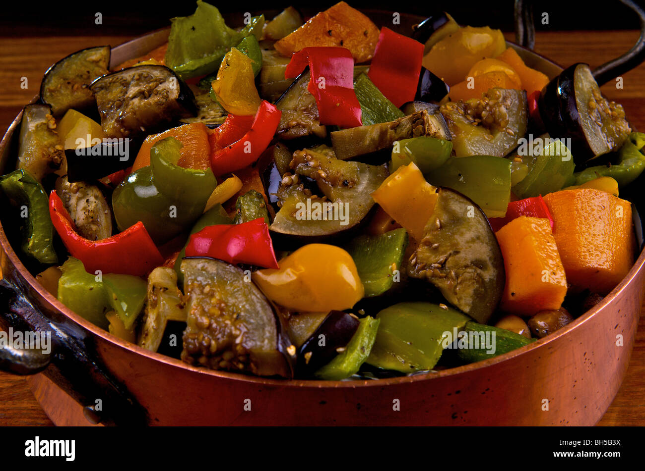 Roasted Vegetables in copper pot Stock Photo Alamy