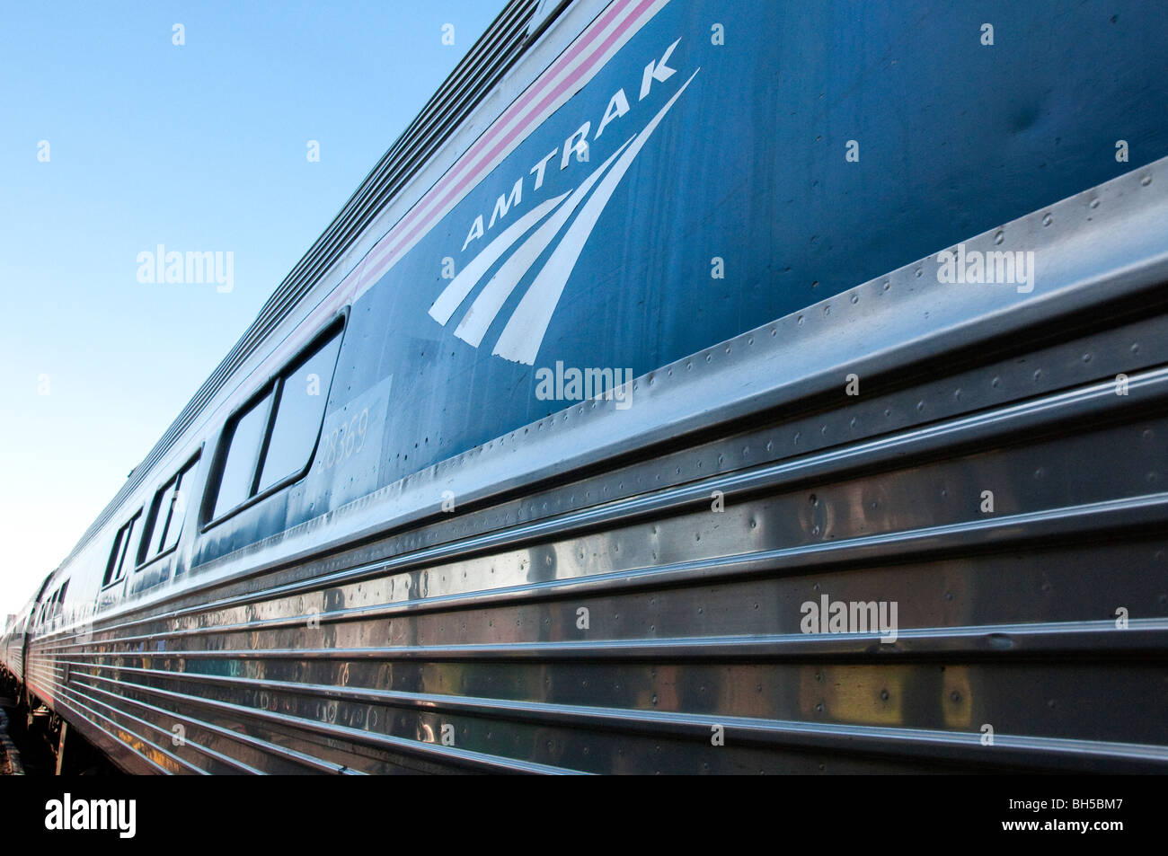 Amtrak train pulling into Rochester, NY depot Stock Photo Alamy