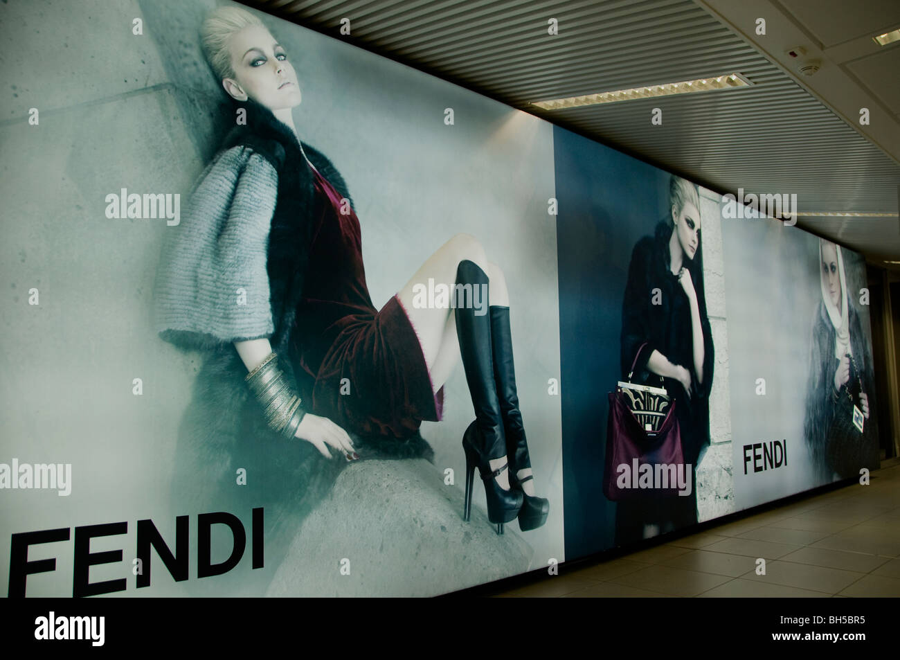 Fendi  fashion man woman young classy Airport Rome Stock Photo