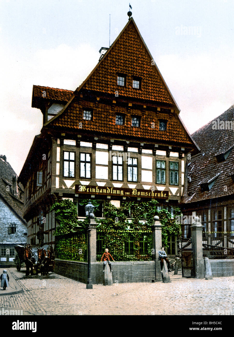 Weinhandlung zur Domschenke Hildesheim Stock Photo