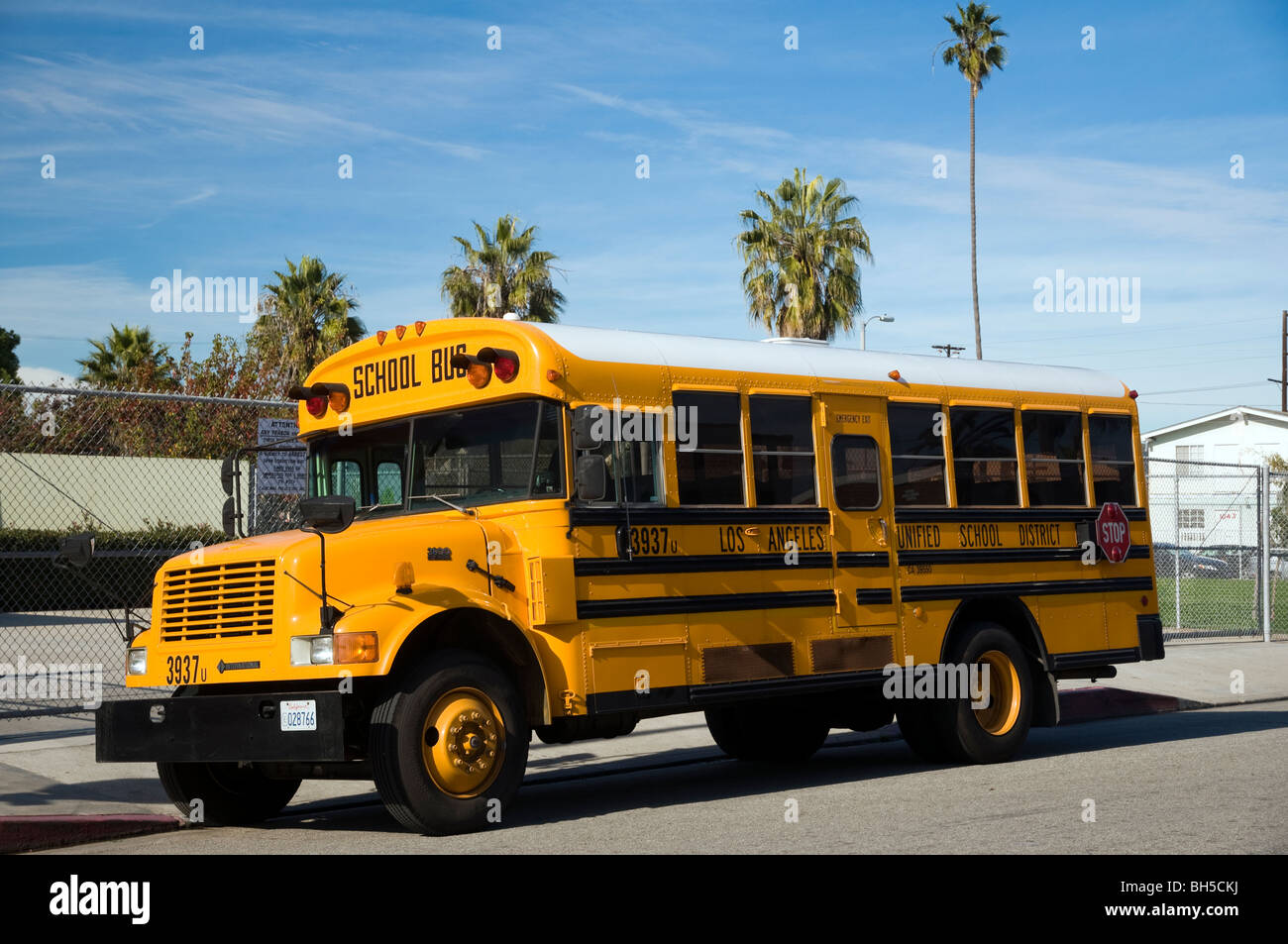Yellow school bus, Los Angeles, California, USA Stock Photo
