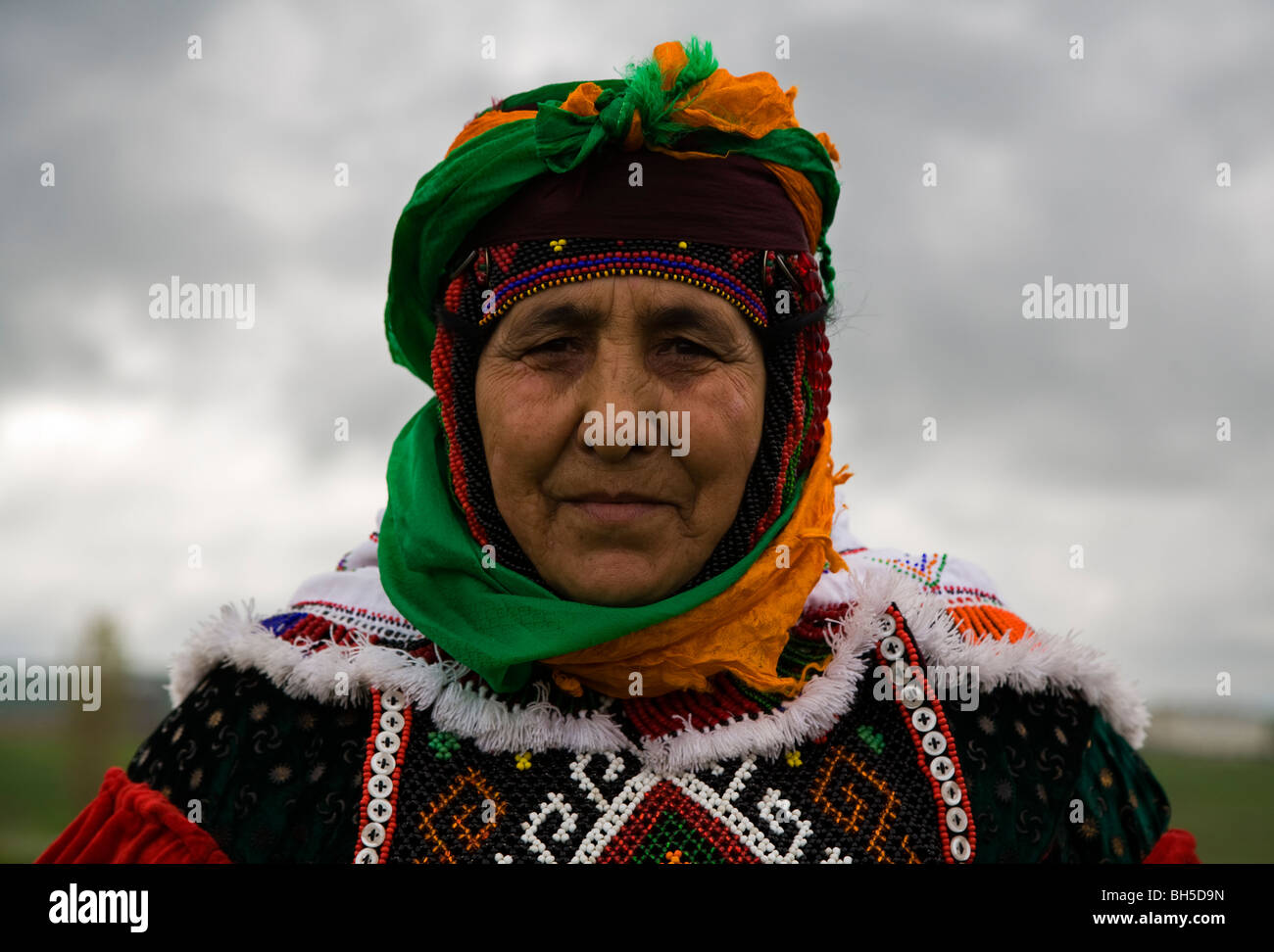 Portrait of an indigenous Turkish woman from Ardahan Turkey Stock Photo