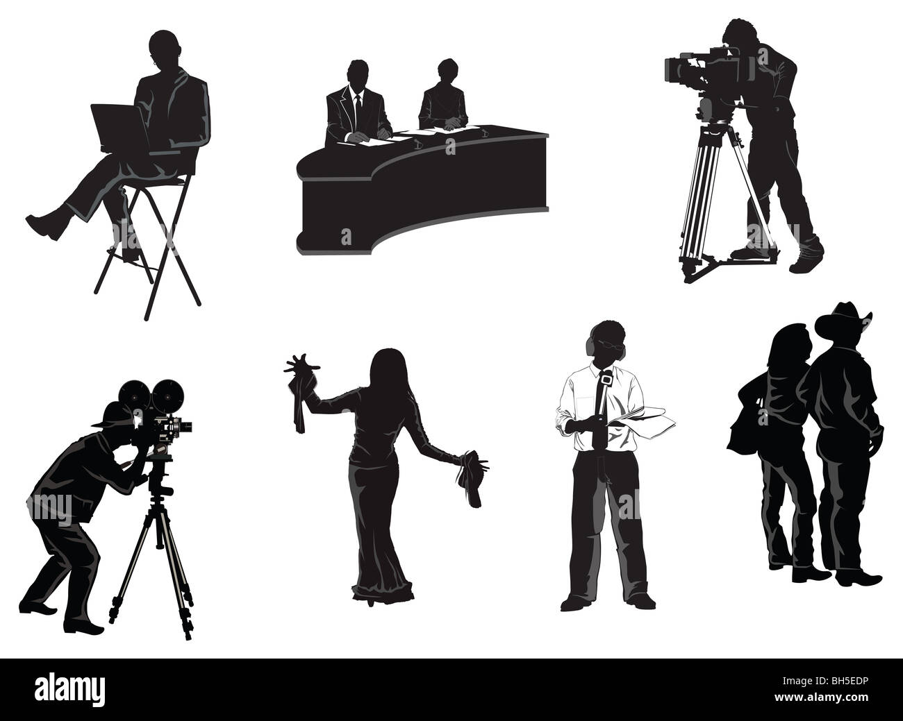 collection of humans associated with film and media industry Stock Photo