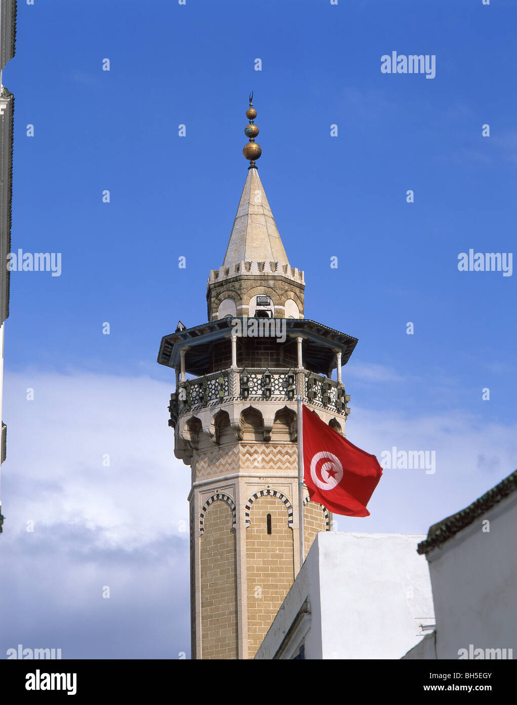 Mosque of Hamuda, Tunis Medina, Tunis, Tunis Governorate, Tunisia Stock