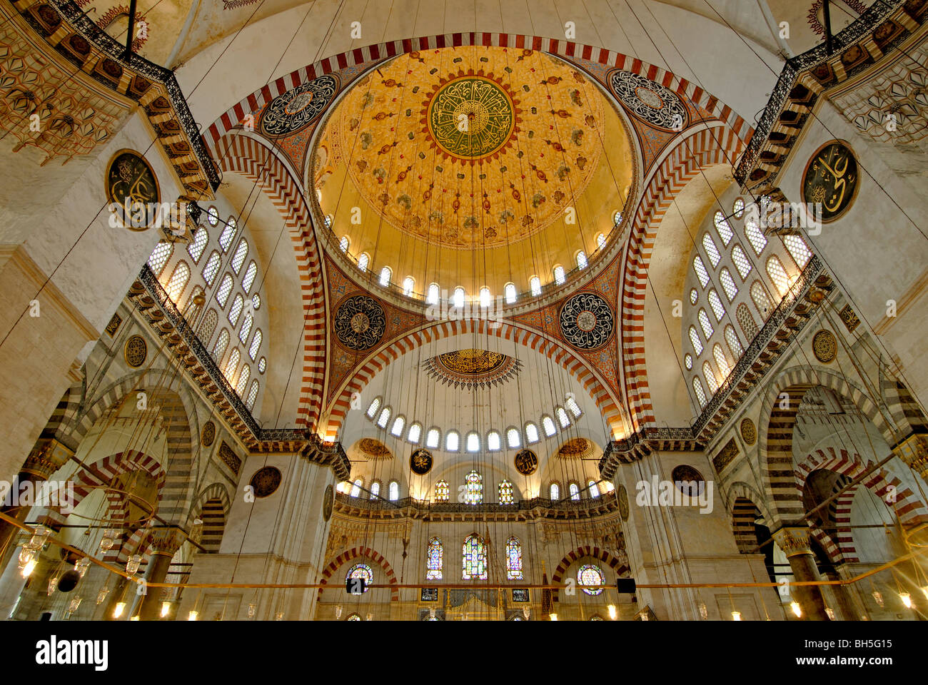 Domes Of Suleymaniye Mosque Istanbul Turkey Stock Photo