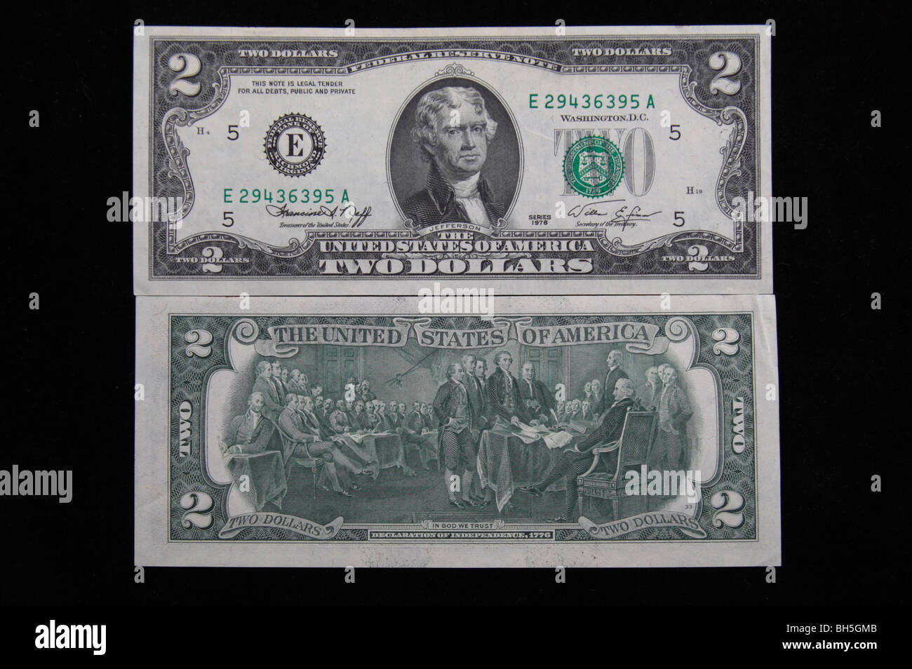 two dollar bill front and back