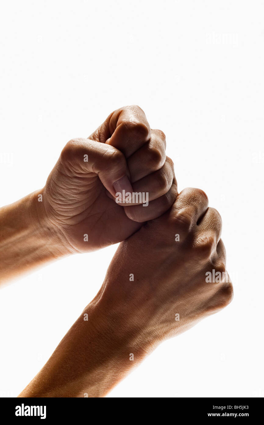 Hands making emphatic gesture Stock Photo