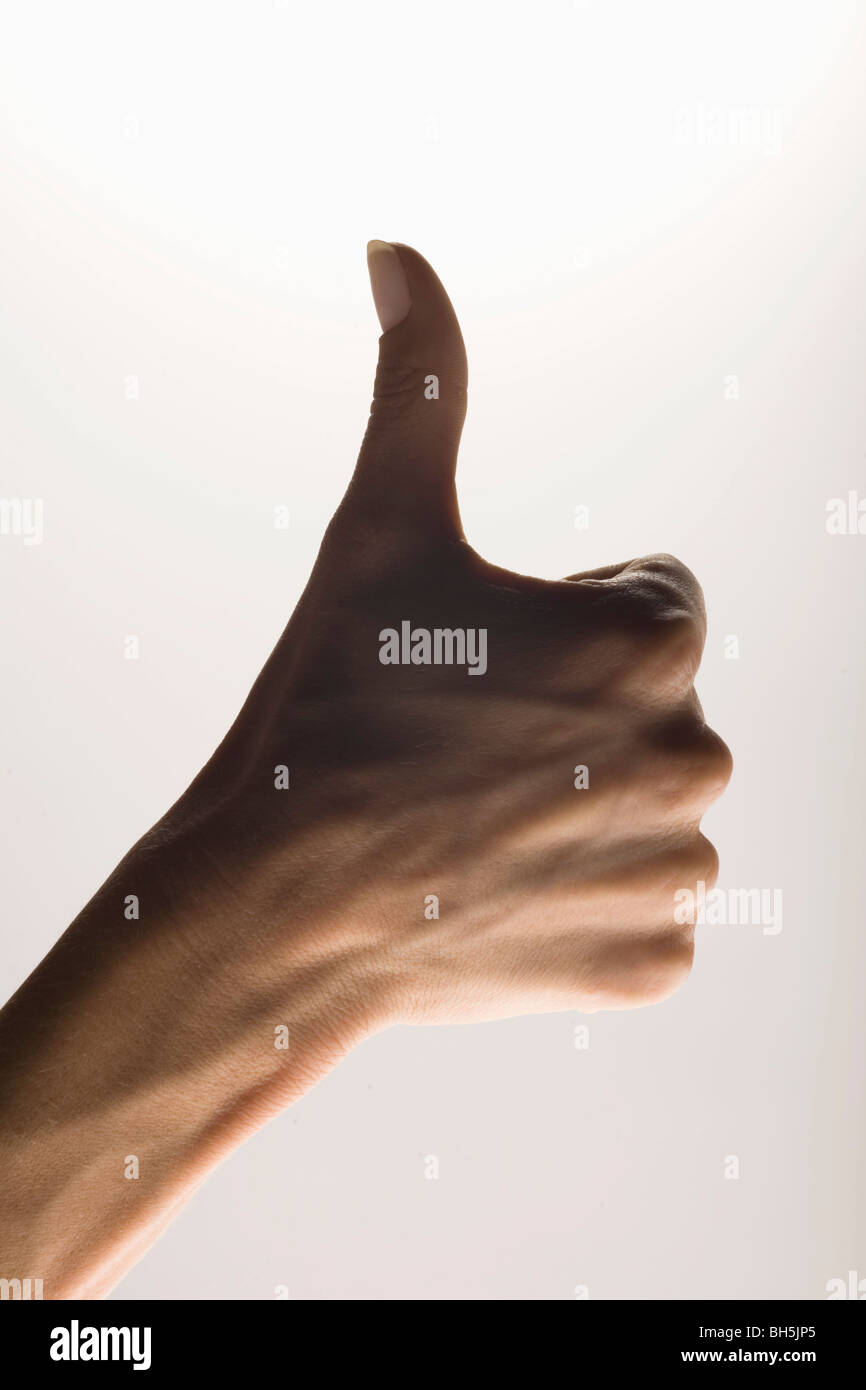 Hand gesture indicating approval Stock Photo
