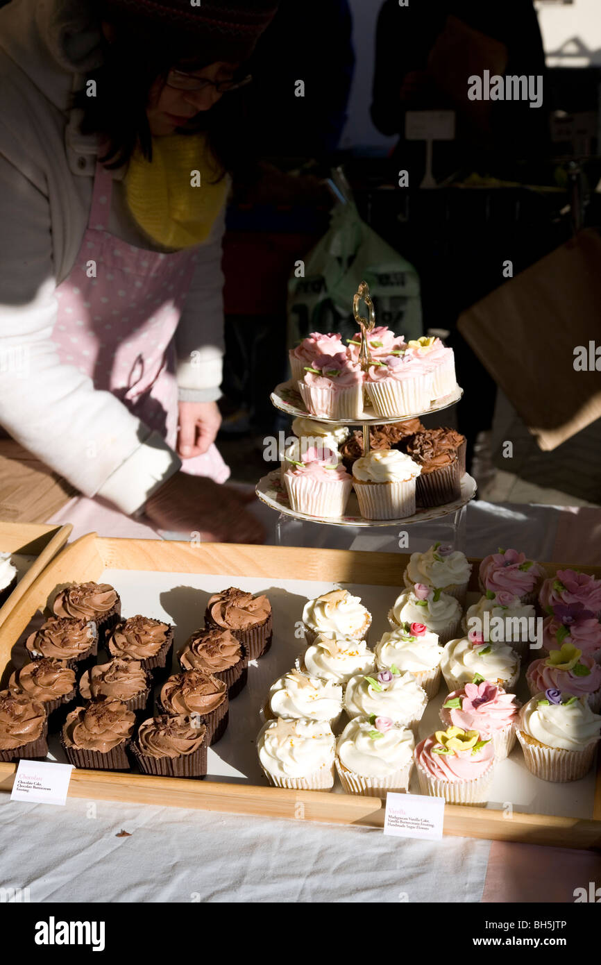 Peggy's Cupcakes at 'French' Market on Venn Street , Clapham Common , London Stock Photo