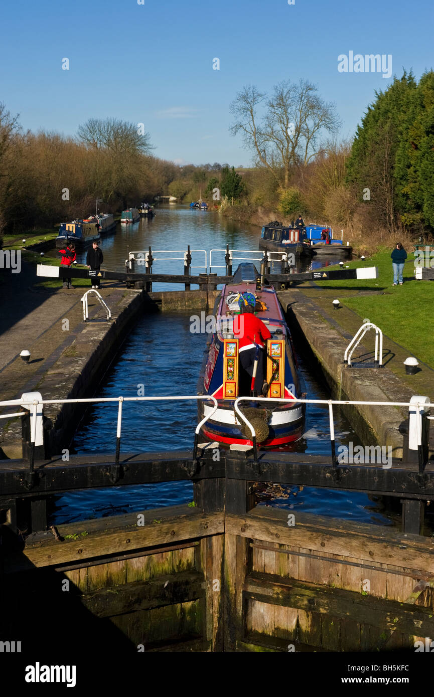 A Lock Keeper S Cottage Next To Closed Canal Lock Gates At The