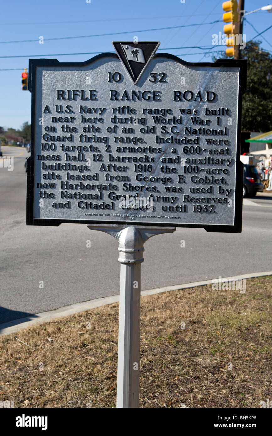 RIFLE RANGE ROAD Charleston South Carolina SC history historical marker