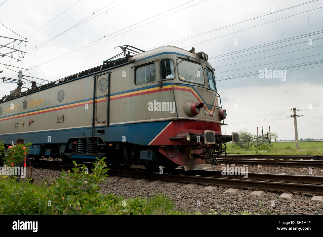 CTF Feroviar Romanain Railways train engine Ploiesti Prahova Romania Eastern Europe Stock Photo