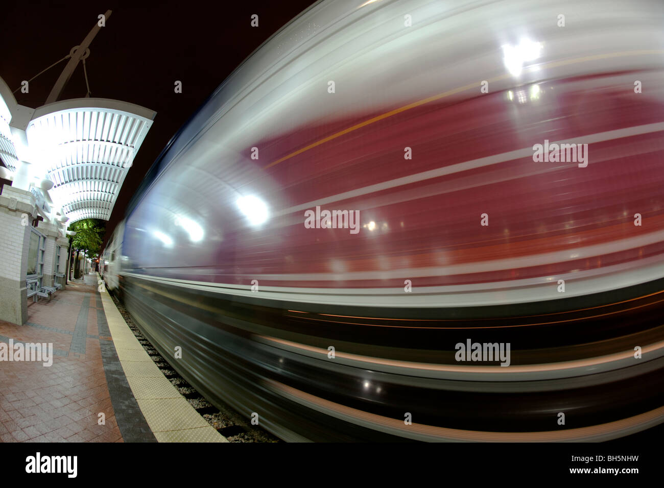 DART Rail system, Fisheye view, Downtown Dallas, Dallas, Texas, USA