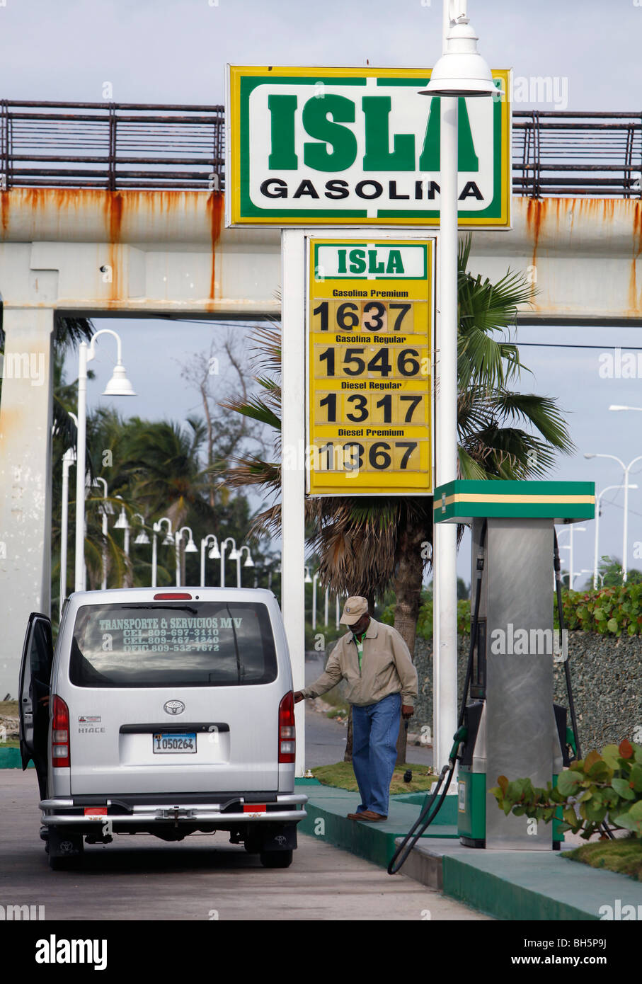 Gas station, Dominican Republic Stock Photo Alamy
