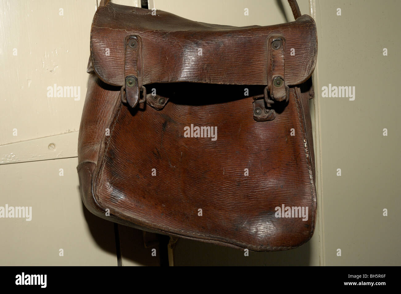 old leather satchel