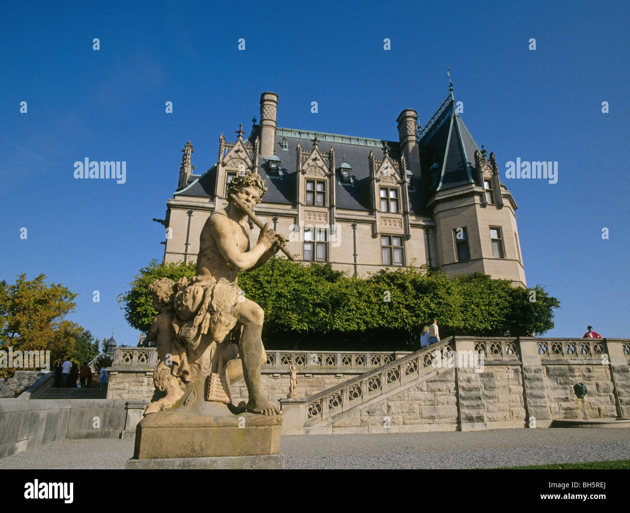 Statues and sculpture dot the gardens of the Biltmore Mansion in