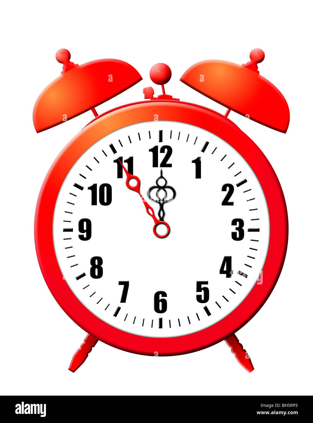 old red alarmclock with alarm bell Stock Photo Alamy