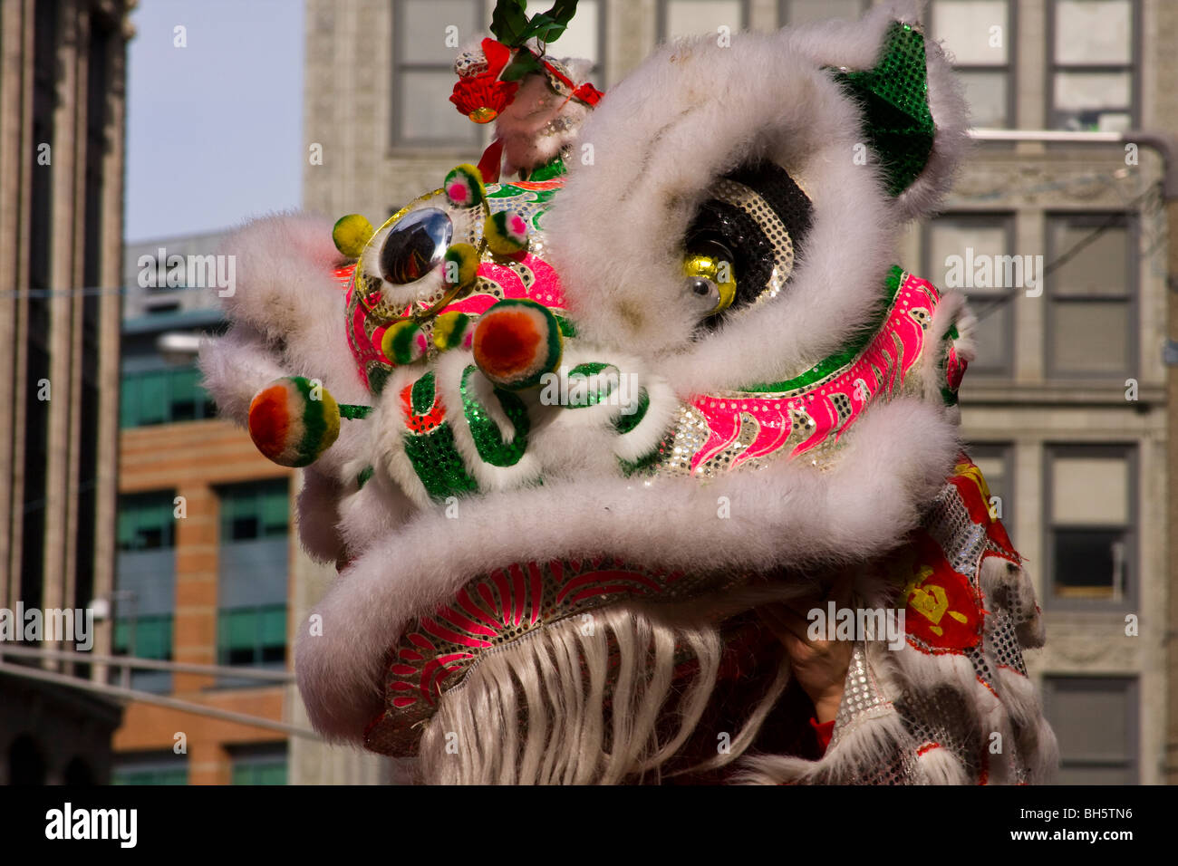 Wushi or Lion Dance. Chinese New Year Celebration. Ma Chao Lion in