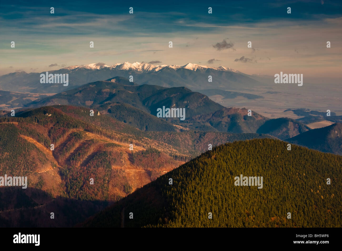 Liptov, Slovakia, view from Velky Choc mount Stock Photo