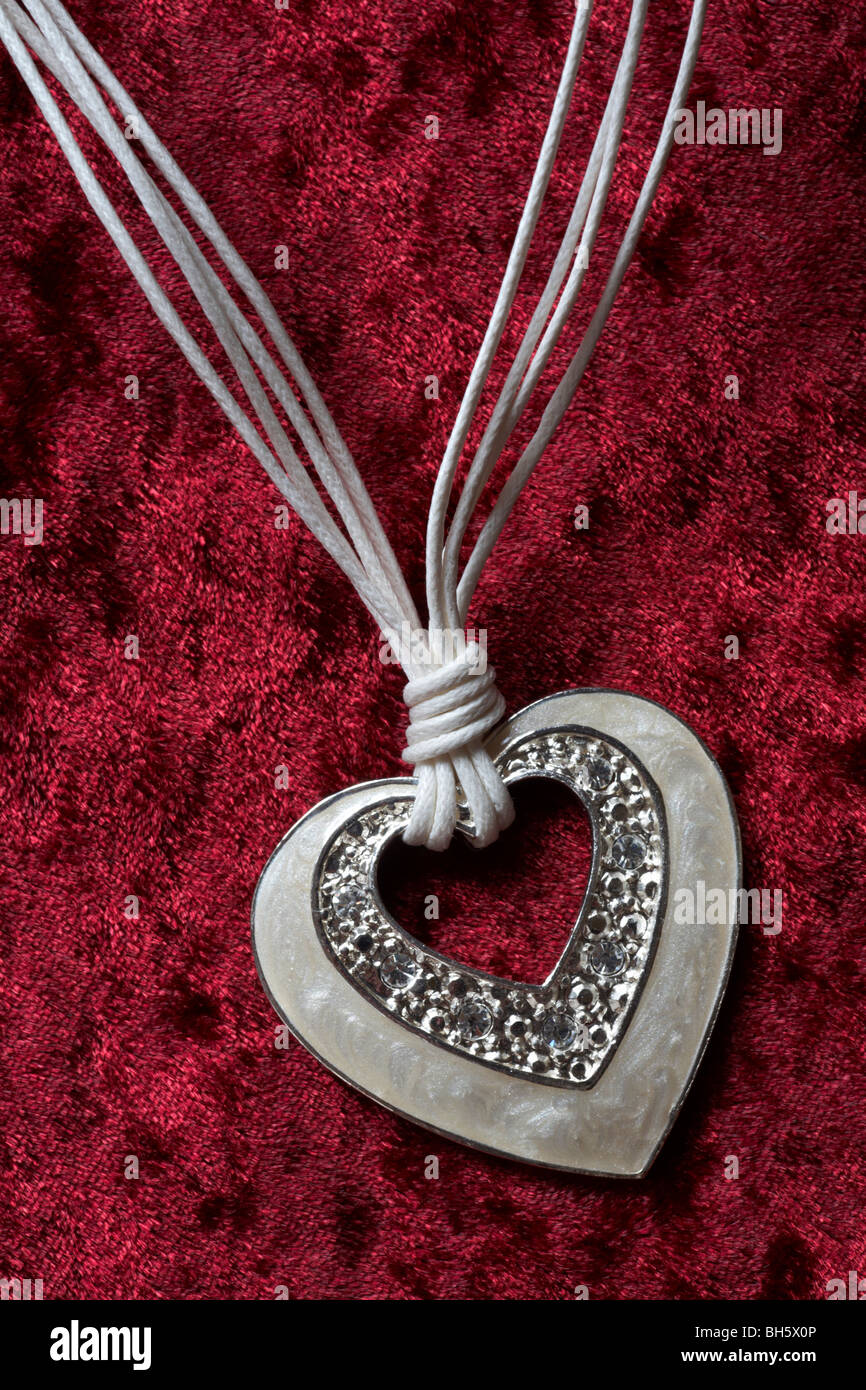 Sparkling heart shaped necklace on 