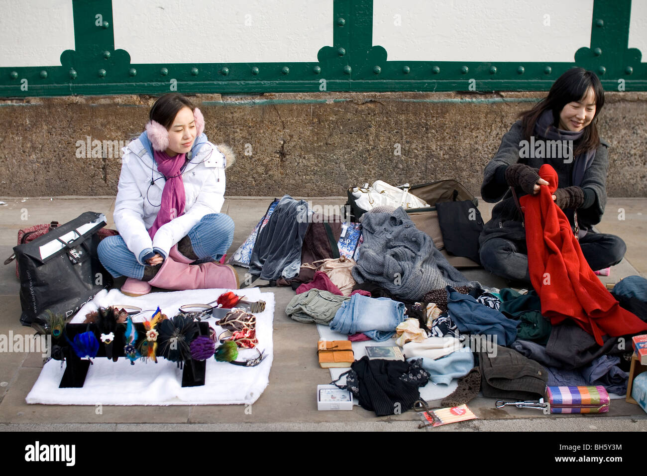 Brick Lane market traders Stock Photo