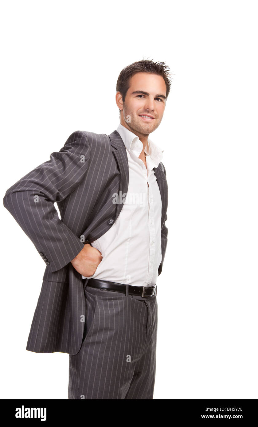 Portrait of confident business man isolated over white background Stock ...