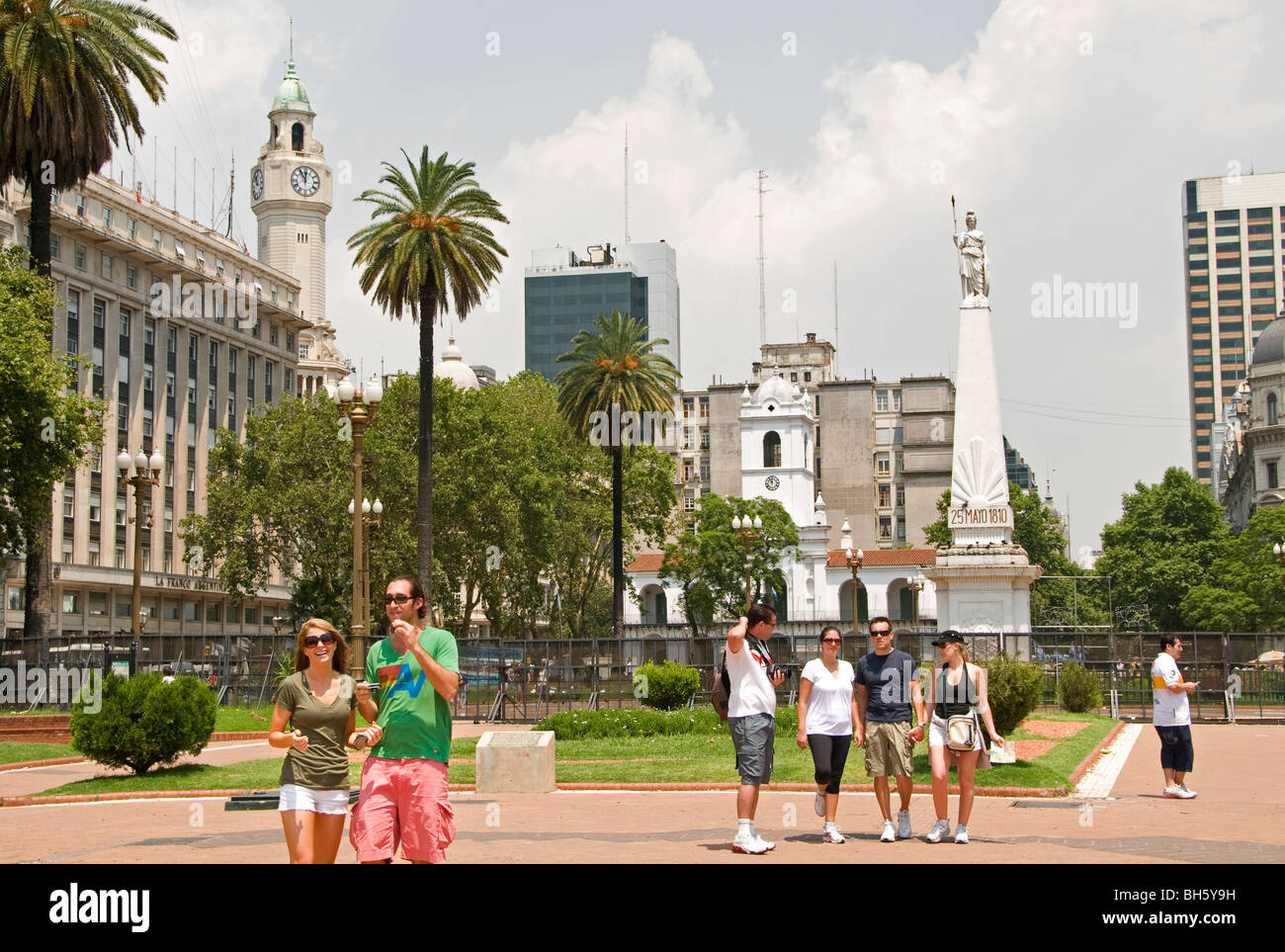 Buenos Aires City  Pyramid Plaza de Mayo Cabildo Stock Photo