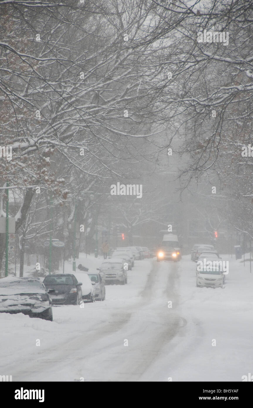Winter storm Montreal Canada Stock Photo